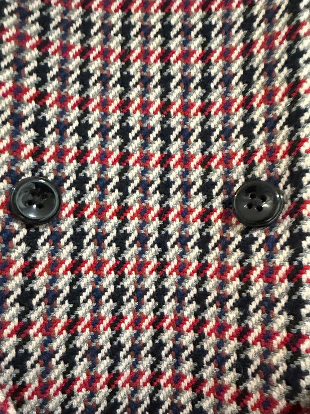 LK Bennett-London , Mali Coat Red and Black Wool with Cream Collar - Picture 7 of 16